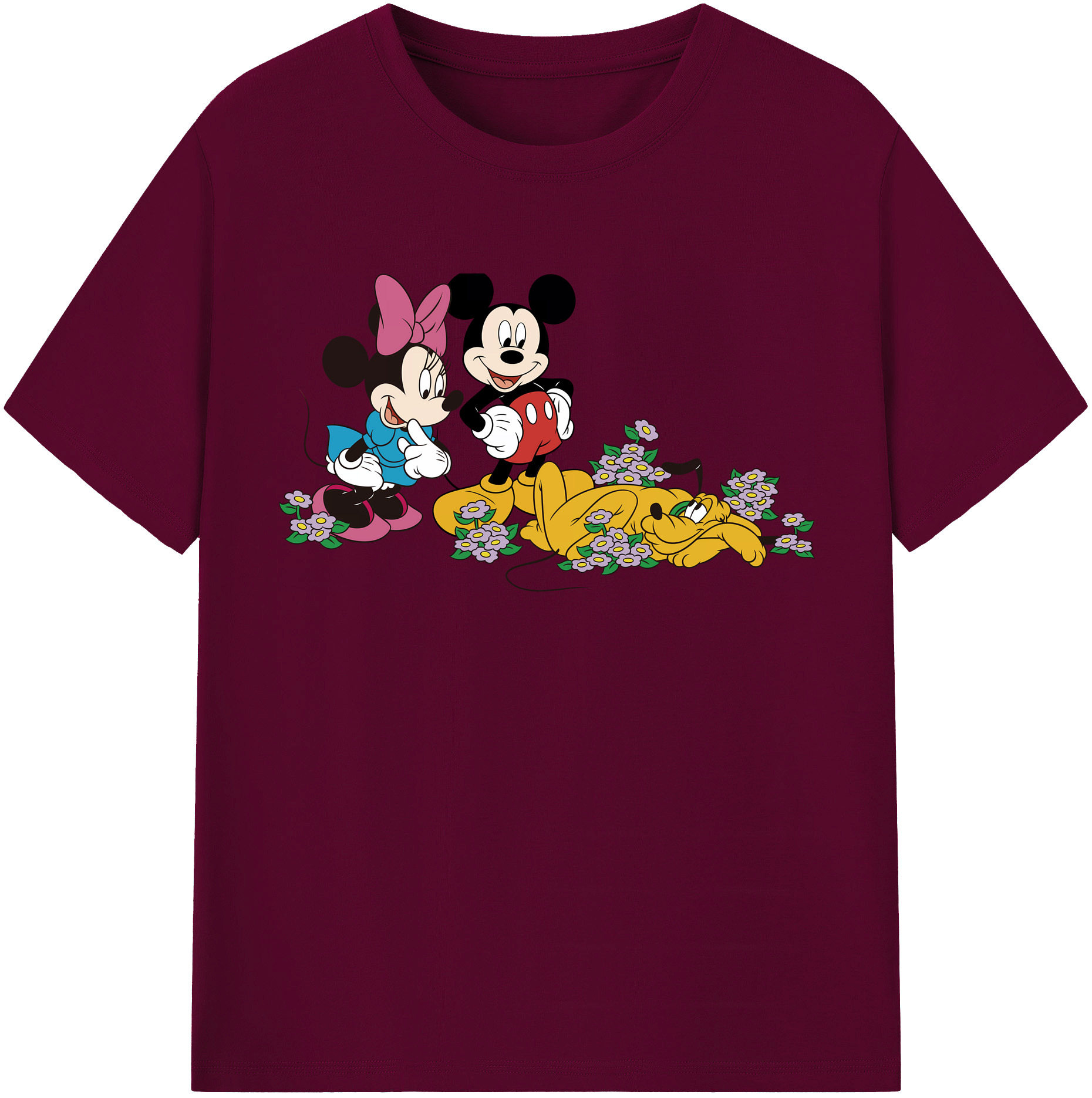 （画像用） ミッキーマウス Mickey Mouse レディースカジュアルプリントTシャツ（綿100％）